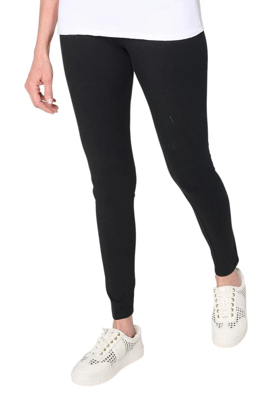 Denim & Co. Essentials Women's Ankle Length Leggings Black - Petite